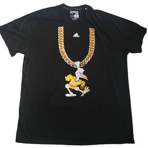 Adidas Miami Hurricanes Turnover Chain TShirt Mens Size XXL 2XL Black New
